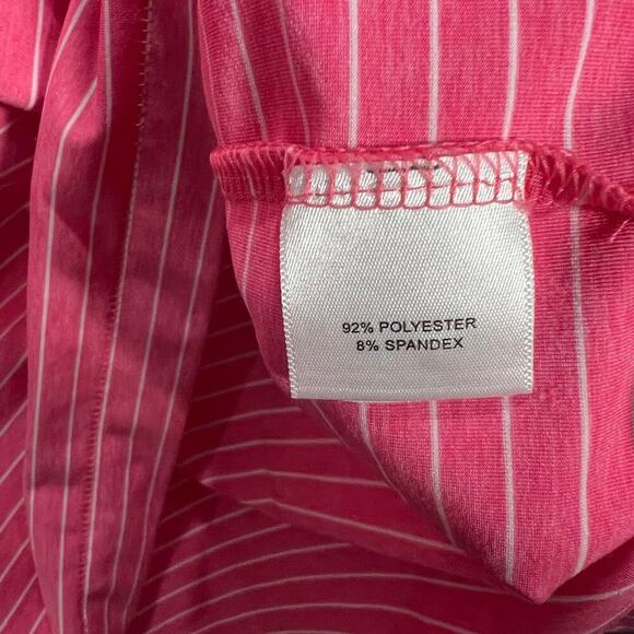 Peter Millar Summer Comfort Pink with White Stripes Golf Polo Size XL w/ logo - Picture 7 of 10